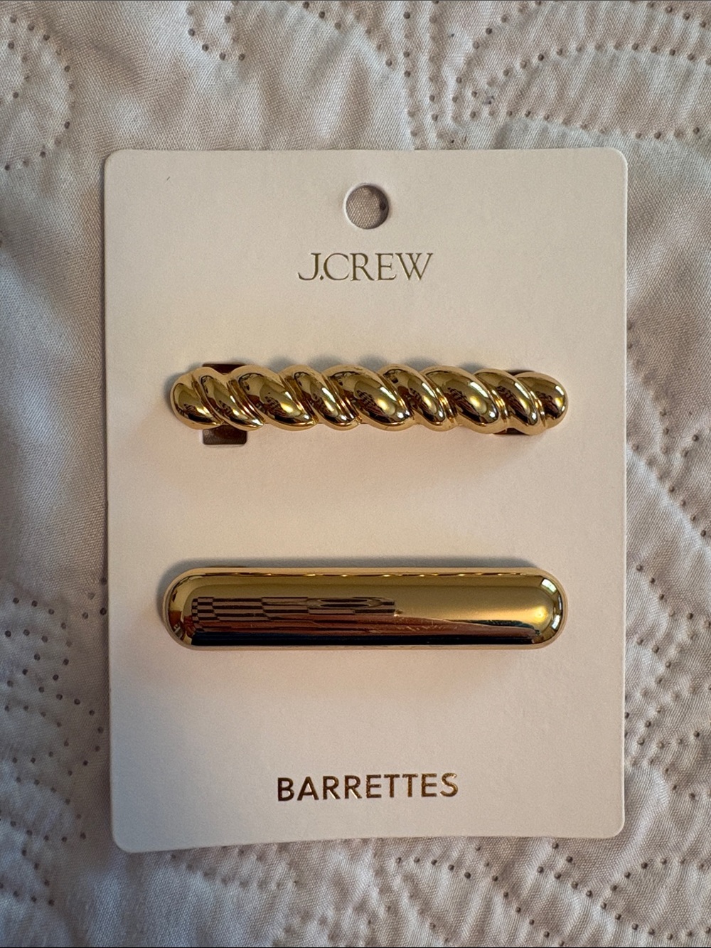 NWT! J. Crew Gold Barrettes - Set of 2